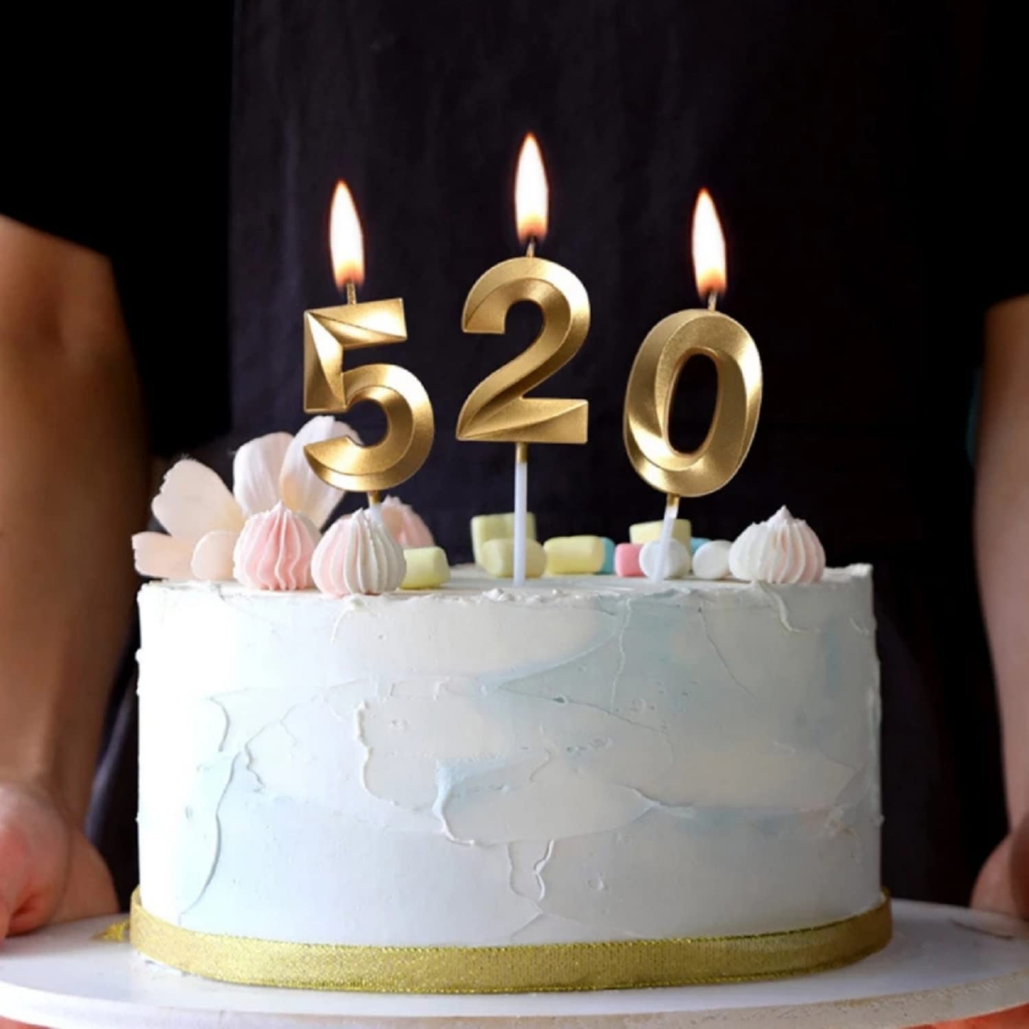 Party Decorz Number 0 Gold Candle | Zero Number Candle |Number 0 Metallic Gold Candle for Birthday,Anniversary, Surprise Party C